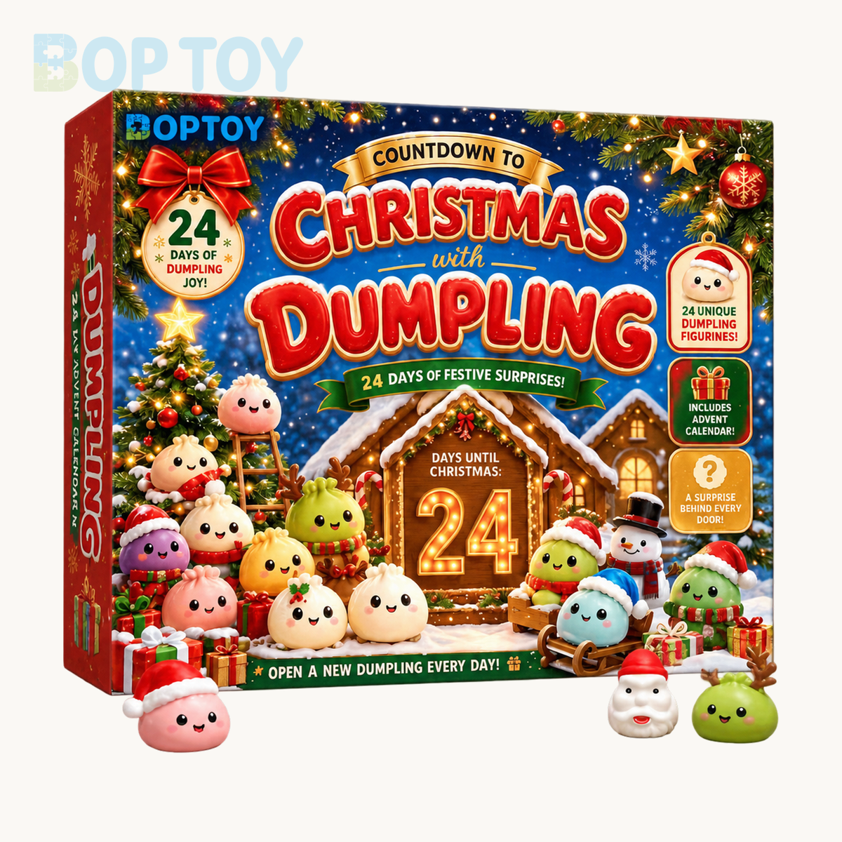 Christmas E countdown calendar gift box; one complete selected box; digitally branded packaging preview