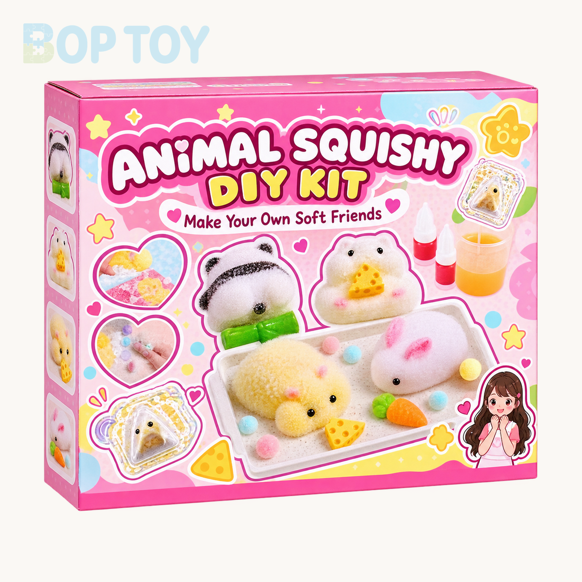 Animal Squishy Making Kit for Starter, No Odor, for Squishy Toy Making  (50ml Part A  + 50ml Part B) — hero — BOP TOY