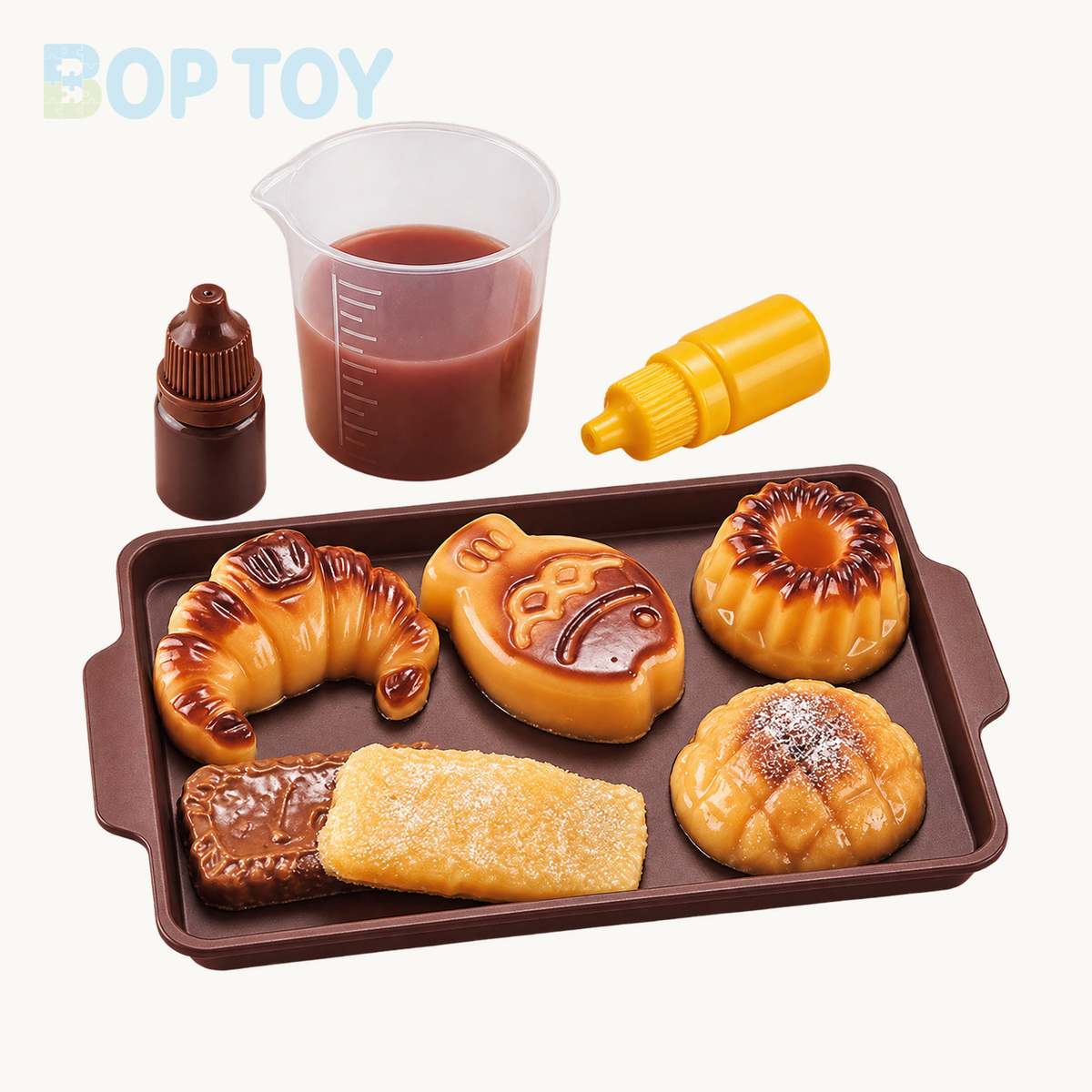 Food Squishy Making Kit for Starter, No Odor, for Squishy Toy Making (50ml Part A  + 50ml Part B) — caramel-bread — BOP TOY