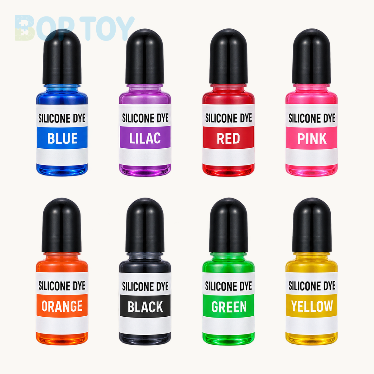 8 Colors Transparent Silicone Color Dye for Squishy Silicone-10g Each — hero — BOP TOY