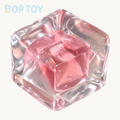 250g Handmade Transparent Ice Cube Taba Squishy Toy (Flowing Liquid in The Middle)(Liquid Squishy) — Pink — BOP TOY