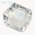 250g Handmade Transparent Ice Cube Taba Squishy Toy (Flowing Liquid in The Middle)(Liquid Squishy) — White — BOP TOY