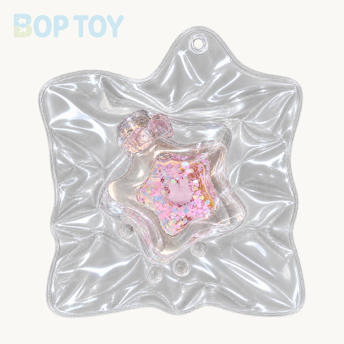 Transparent Wish Bottle Taba Squishy Toy (Liquid Squishy) — Pink — BOP TOY