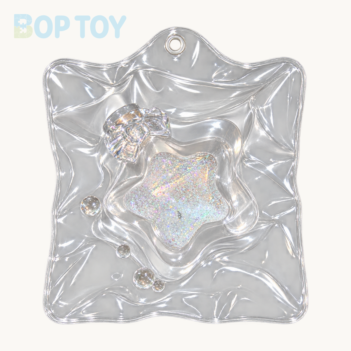 Transparent Wish Bottle Taba Squishy Toy (Liquid Squishy) — White — BOP TOY