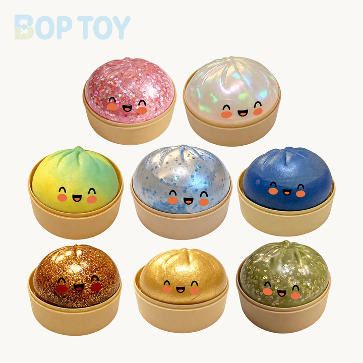 Happy Shimmer Bun Squishy with Steamer