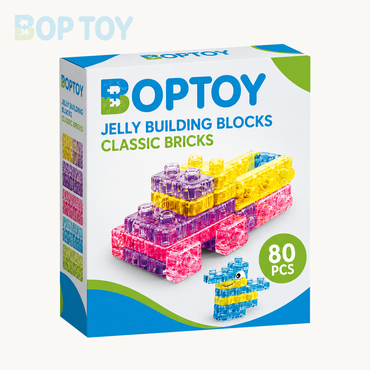 Classic Bricks — 80PCS: BOPTOY retail packaging design preview, one selected box
