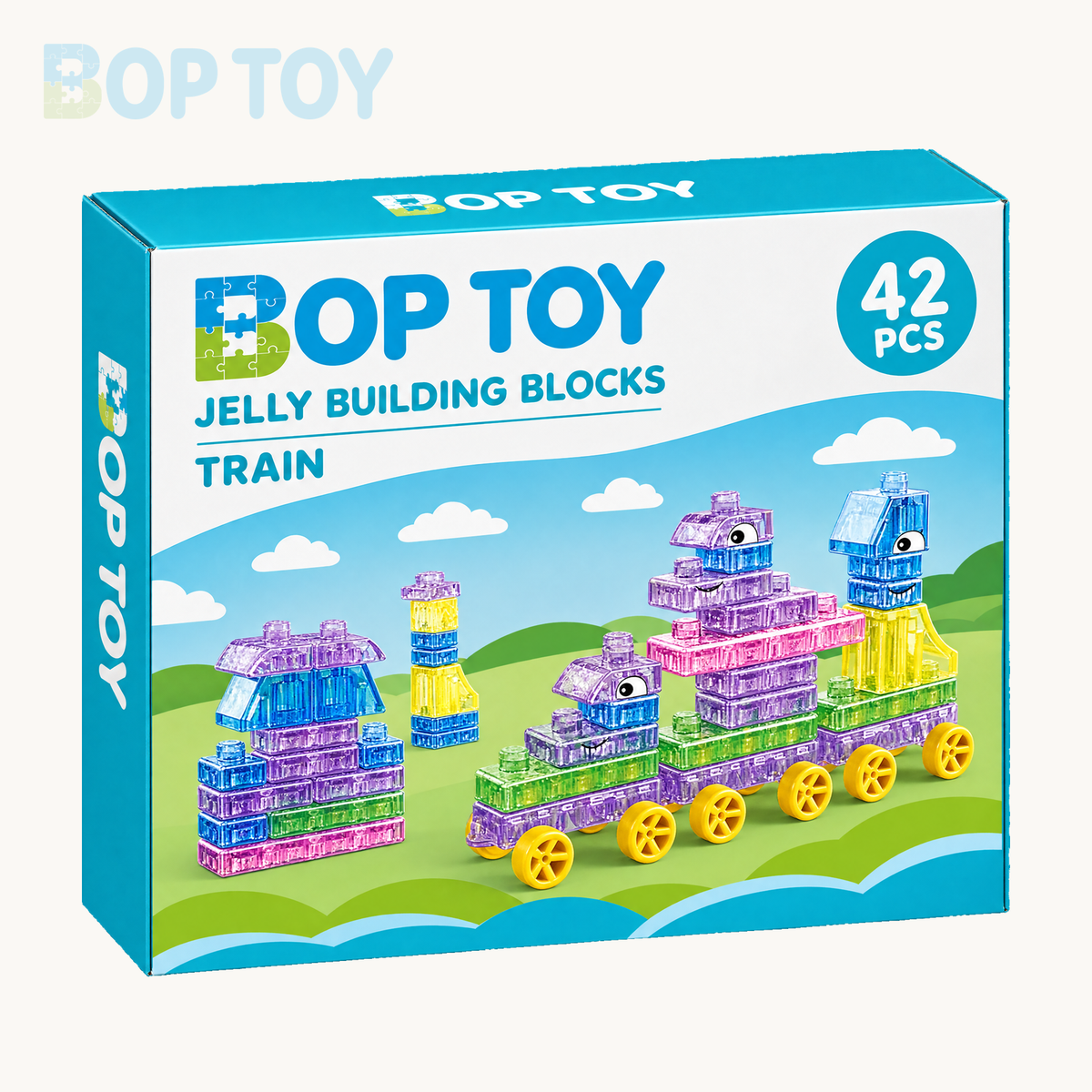 Train — 42PCS: BOPTOY retail packaging design preview, one selected box