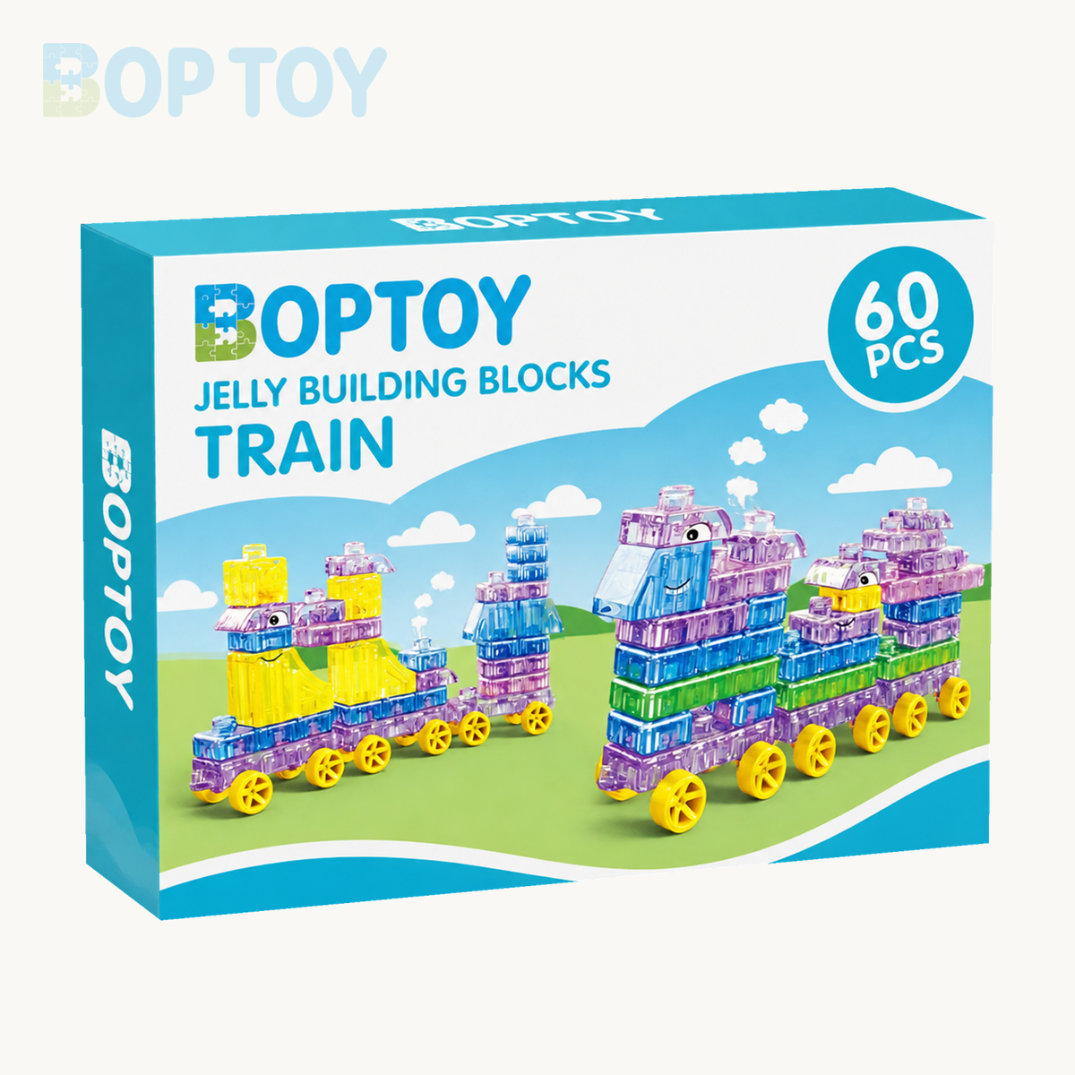 Train — 60PCS: BOPTOY retail packaging design preview, one selected box