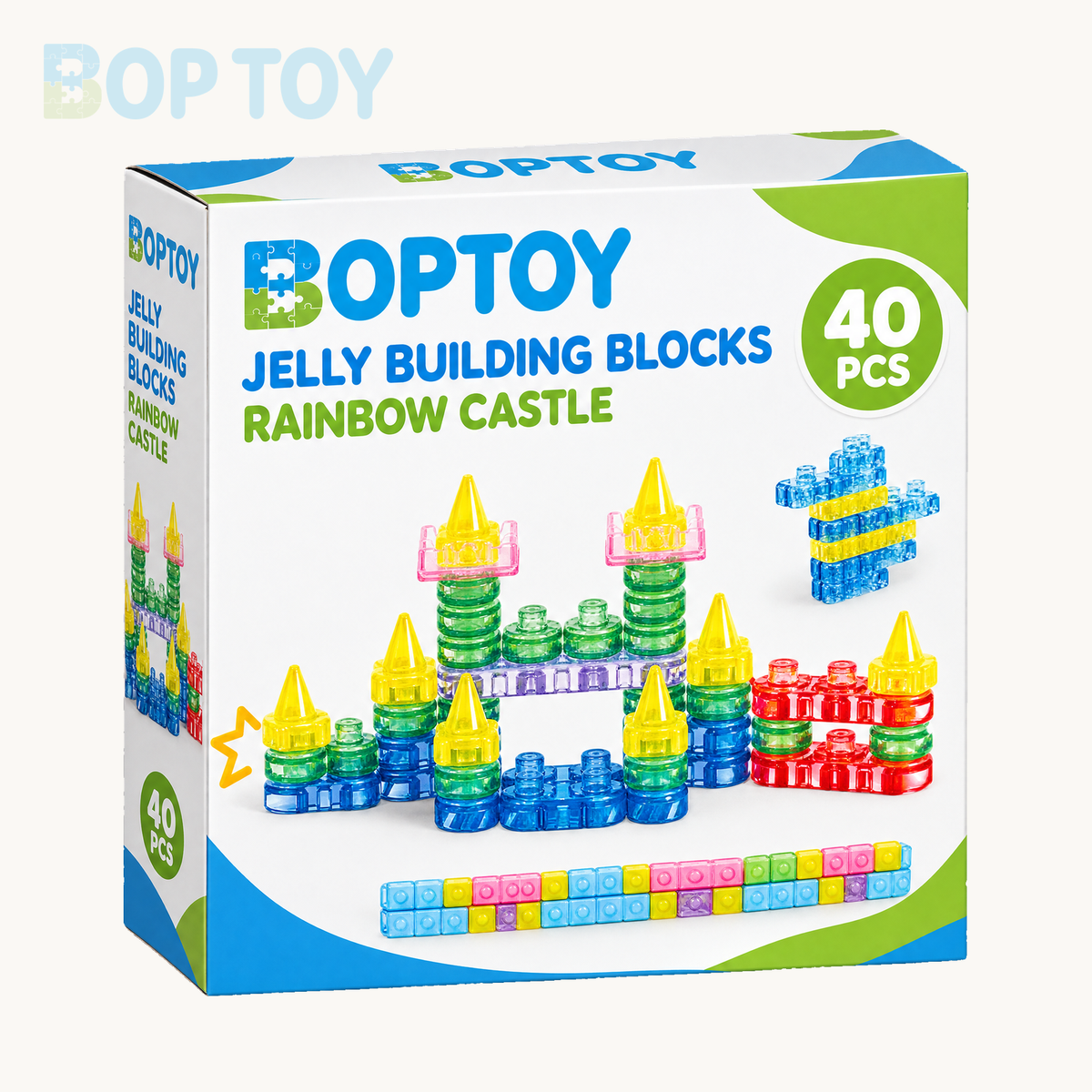 Rainbow Castle — 40PCS: BOPTOY retail packaging design preview, one selected box