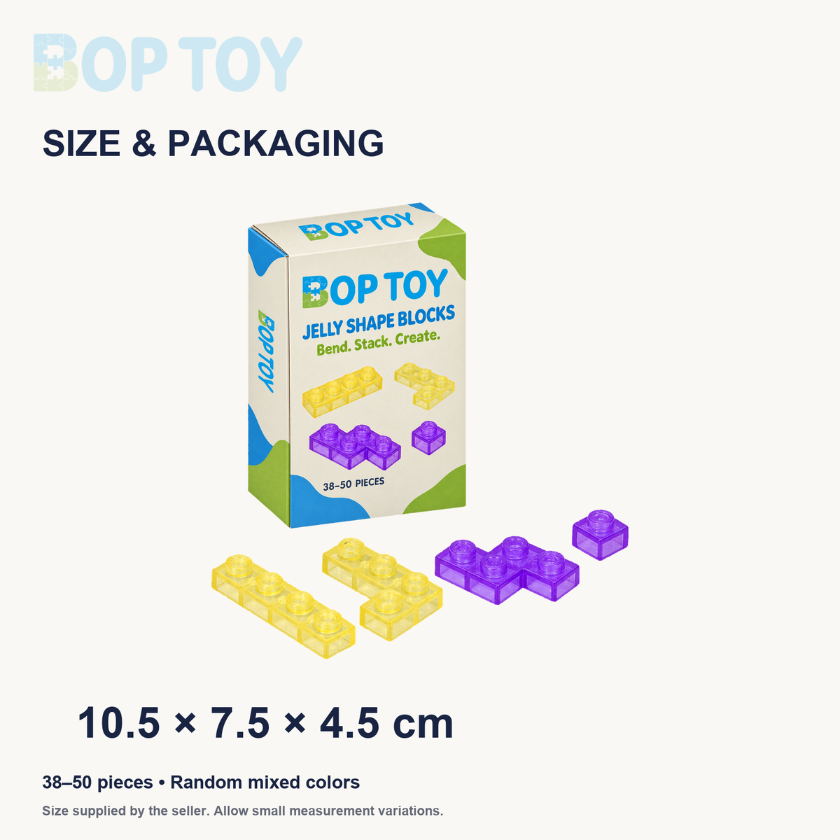 Box specification 10.5 x 7.5 x 4.5 cm; 38 to 50 pieces with random mixed colors