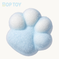 Handmade Cat Paw Stress Relief Taba Squishy Toy with Flocking — white & blue on BOPTOY cream background