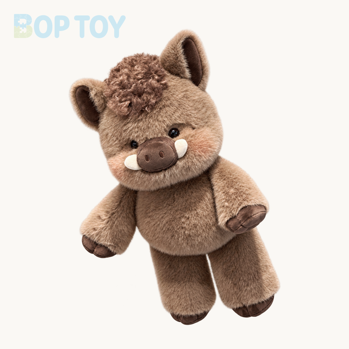 Coucou brown boar plush shown without clothing