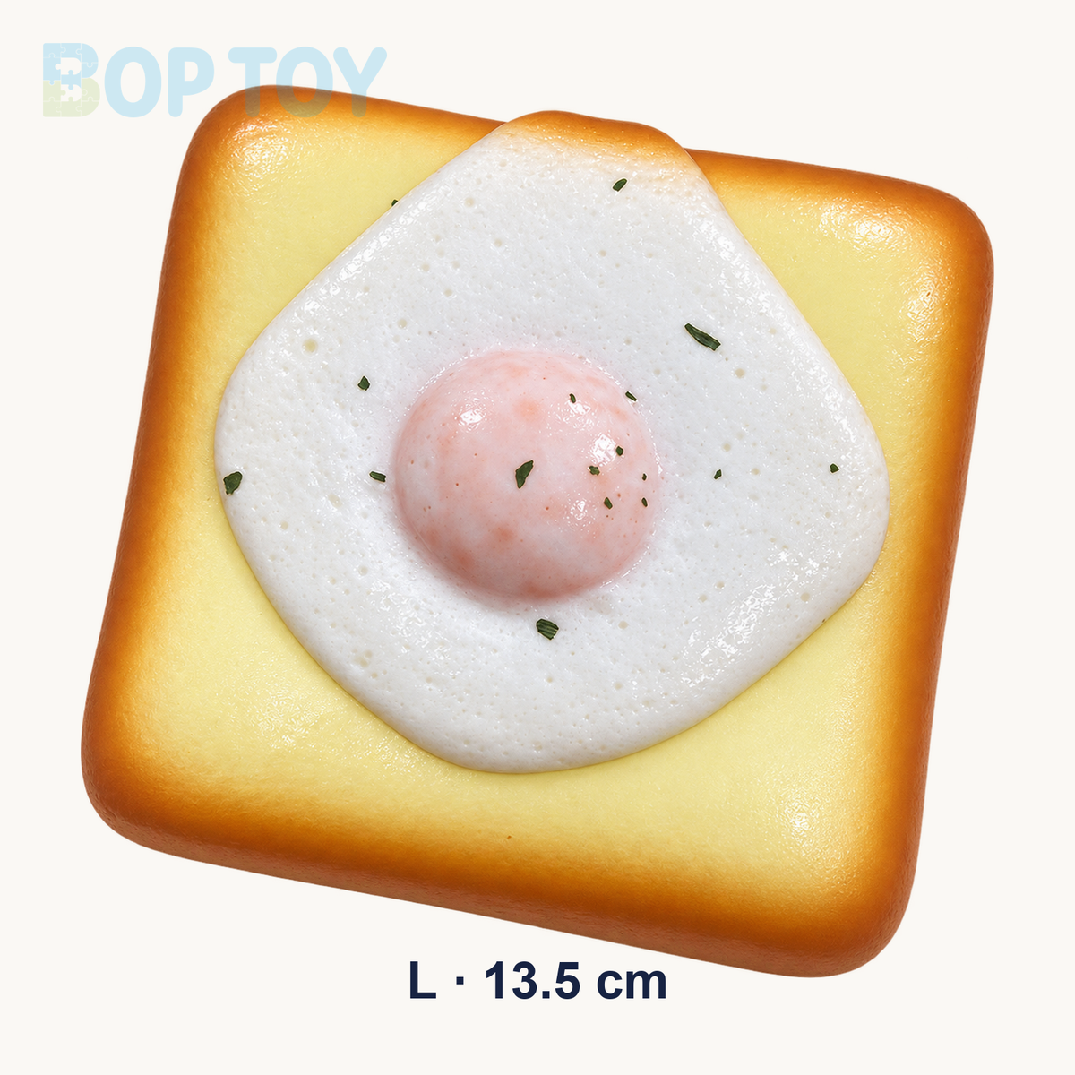 Slow Rising Squishy Egg Toast Stress Relief Decompression Toy — matching variant — BOP TOY