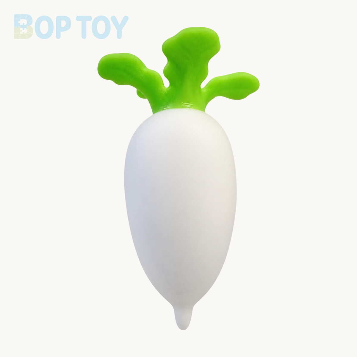 White Radish Crunchy Squishy — ASMR Stress Relief Fidget Toy — BOP TOY product-only hero