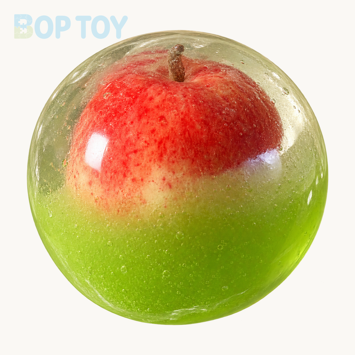 Crisp Satisfying Sound Stress Ball Collection Relief Decompression Toy — Green Apple — BOP TOY