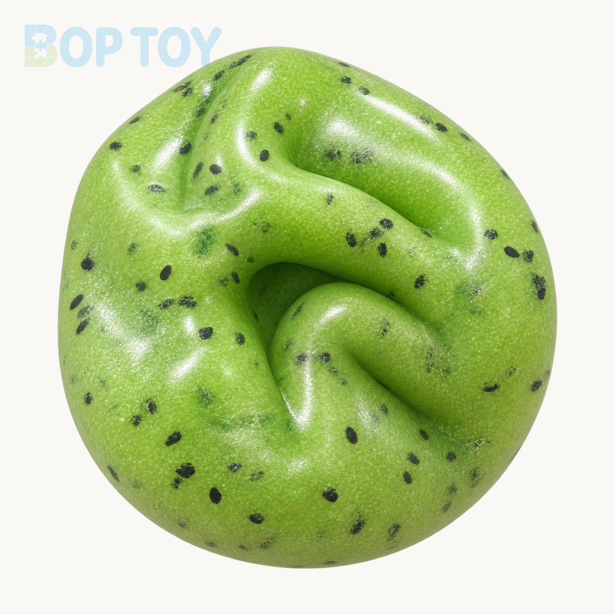 Crisp Satisfying Sound Stress Ball Collection Relief Decompression Toy — Green Kiwi Fruit — BOP TOY
