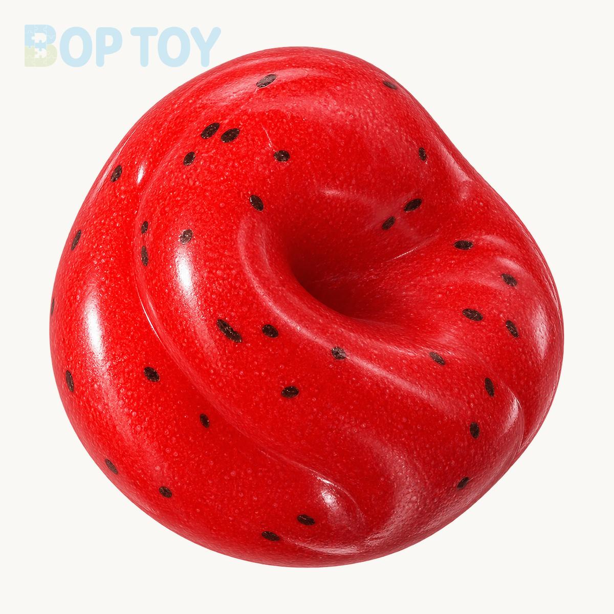 Crisp Satisfying Sound Stress Ball Collection Relief Decompression Toy — Red Kiwi Fruit — BOP TOY