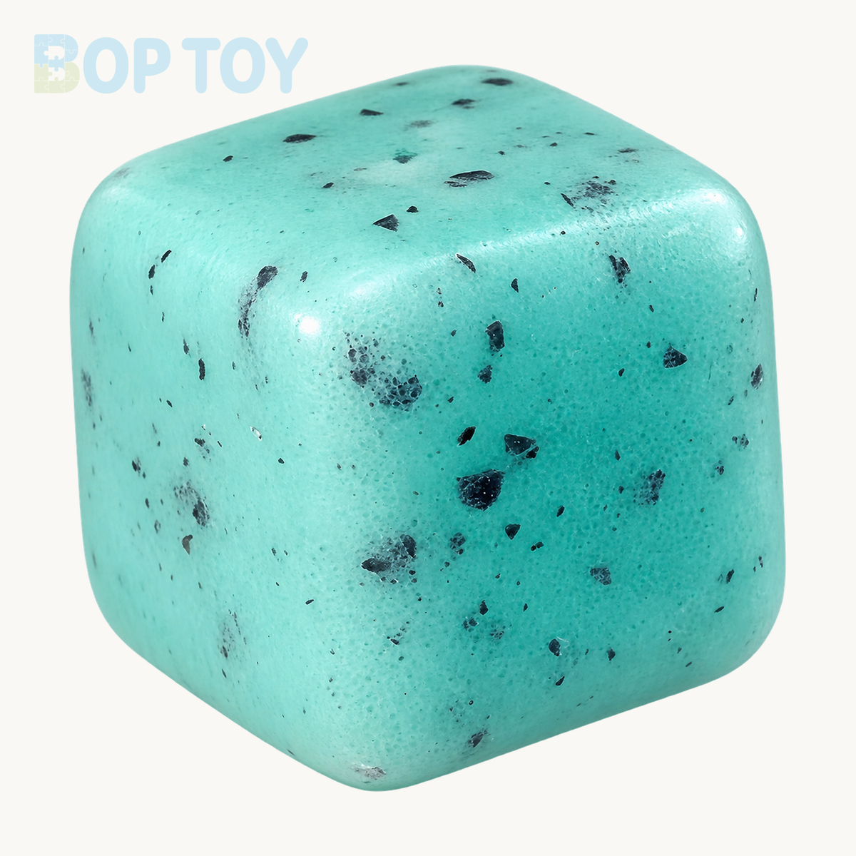 Crisp Satisfying Sound Stress Ball Collection Relief Decompression Toy — Mint Green Square — BOP TOY