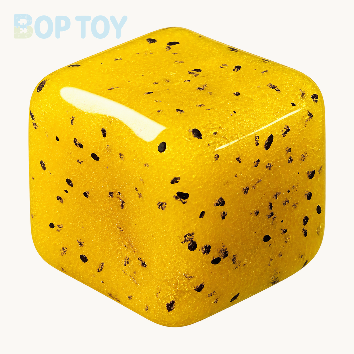 Crisp Satisfying Sound Stress Ball Collection Relief Decompression Toy — Yellow Square — BOP TOY