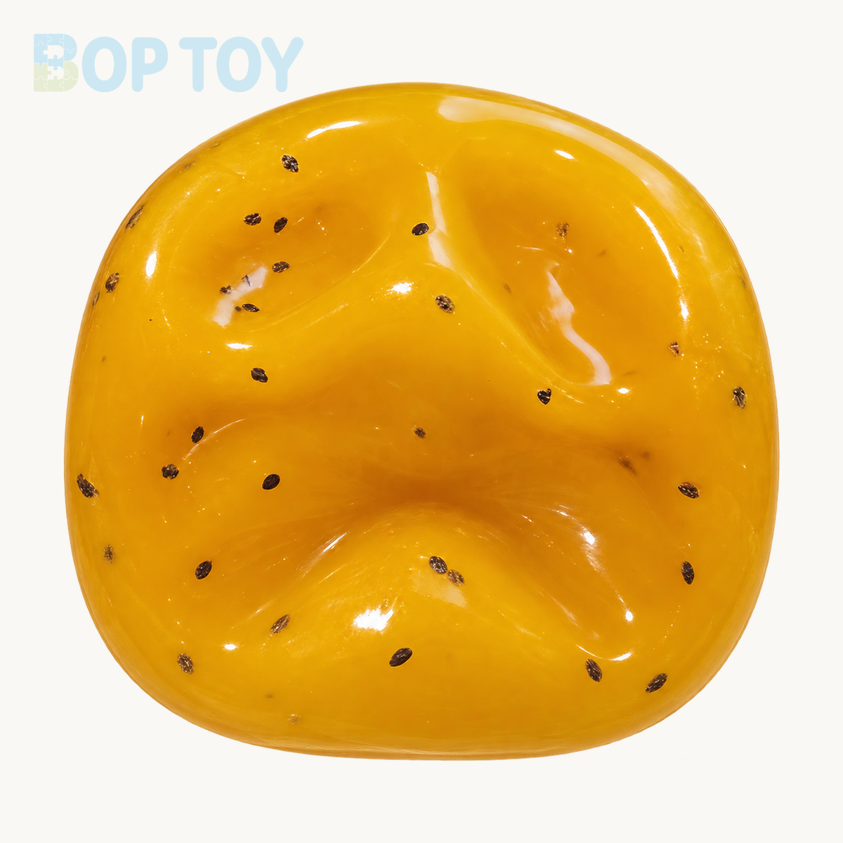 Crisp Satisfying Sound Stress Ball Collection Relief Decompression Toy — Yellow Kiwi Fruit — BOP TOY