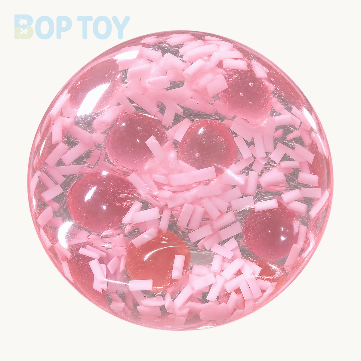 Fruit Hard Candy & Vaseline Base Stress Ball Squishy Stress Relief Decompression Toy — Pink Peach Hard Candy — BOP TOY