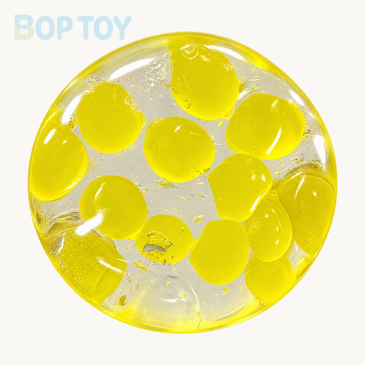 Fruit Hard Candy & Vaseline Base Stress Ball Squishy Stress Relief Decompression Toy — Yellow Lemon Hard Candy — BOP TOY