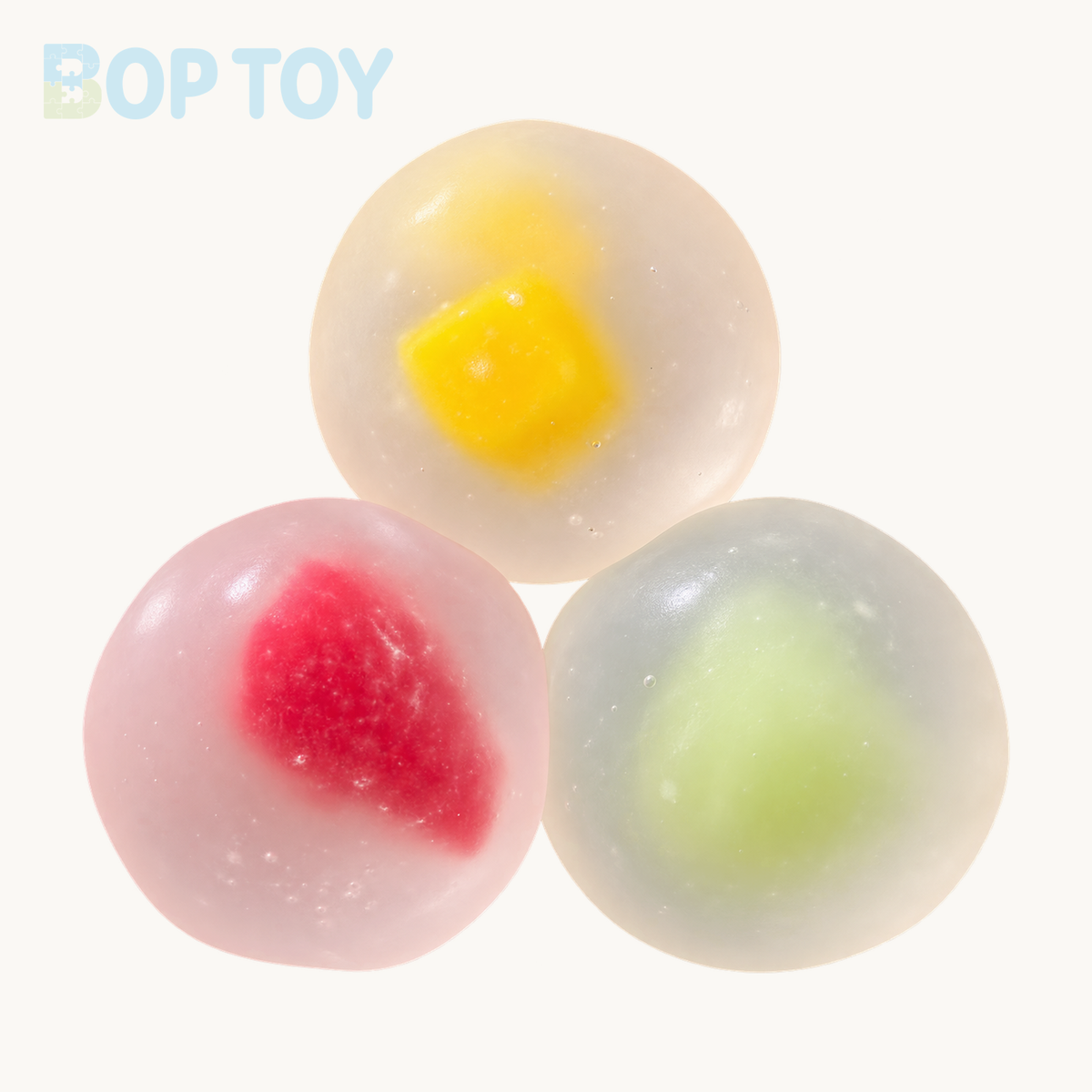 Strawberry Mochi / Mango Mochi / Green Watermelon Mochi Vaseline Stress Ball Squishy Stress Relief Decompression Toy — BOP TOY product-only hero