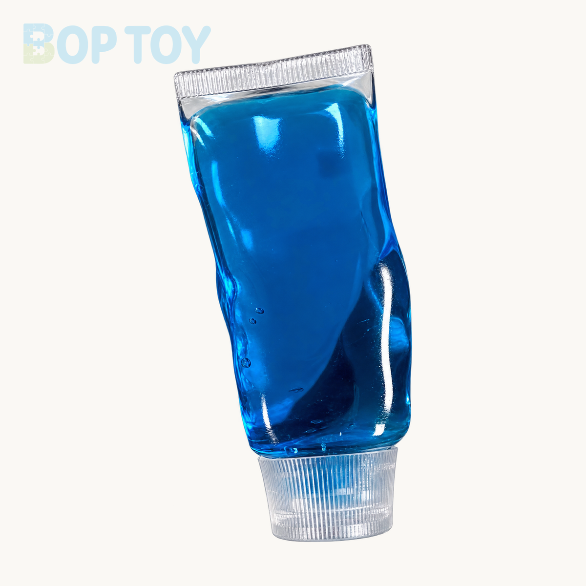 Toothpaste Shape Vaseline Base Handmade Stress Balls — Sparkling Pink / Sparkling Blue / Sparkling Green & More — Blue — BOP TOY