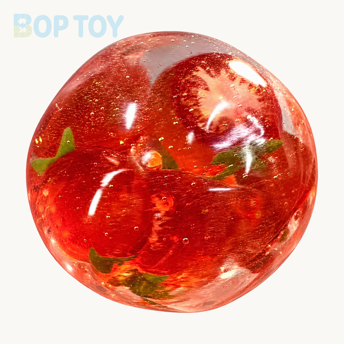 Vaseline Stress Ball Squishy Stress Relief Decompression Toy — Red Tomatoe / Purple Blueberry / Pink Lychee — Red Tomatoe — BOP TOY