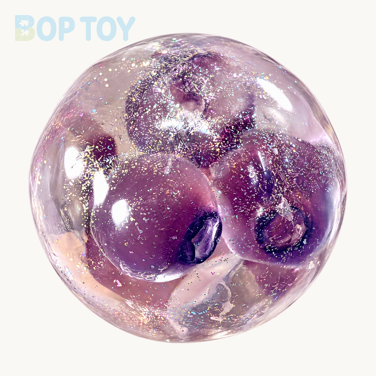 Vaseline Stress Ball Squishy Stress Relief Decompression Toy — Red Tomatoe / Purple Blueberry / Pink Lychee — Purple Blueberry — BOP TOY