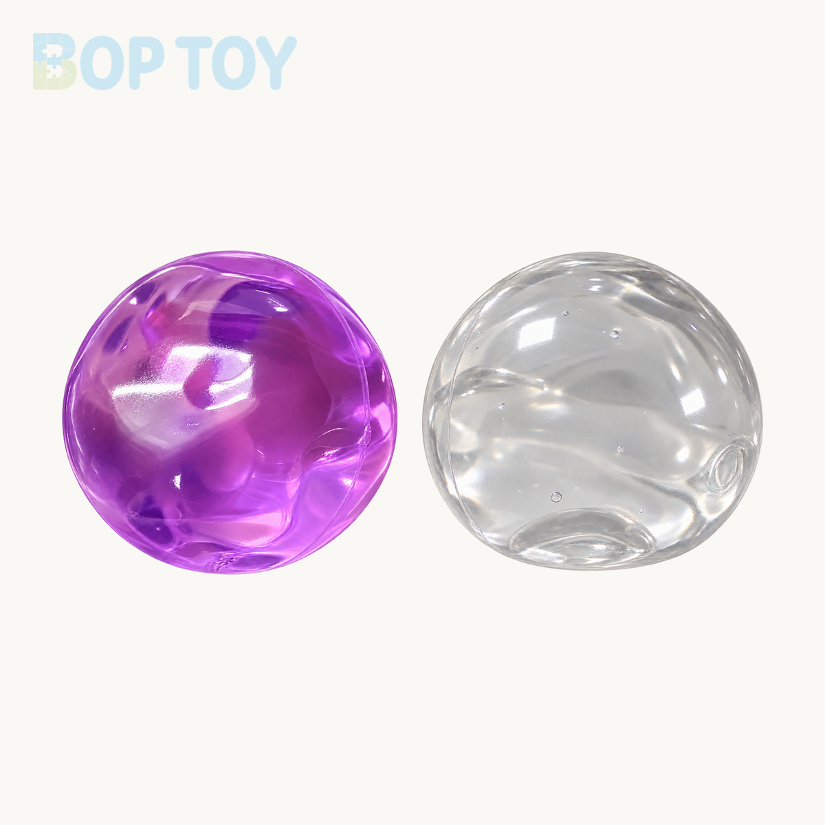 Vaseline Stress Ball Squishy Stress Relief Decompression Toy — Transparent / Lavender Purple / Lake Blue & More — 2 Color a Set (Lavender Purple+Transparent) — BOP TOY