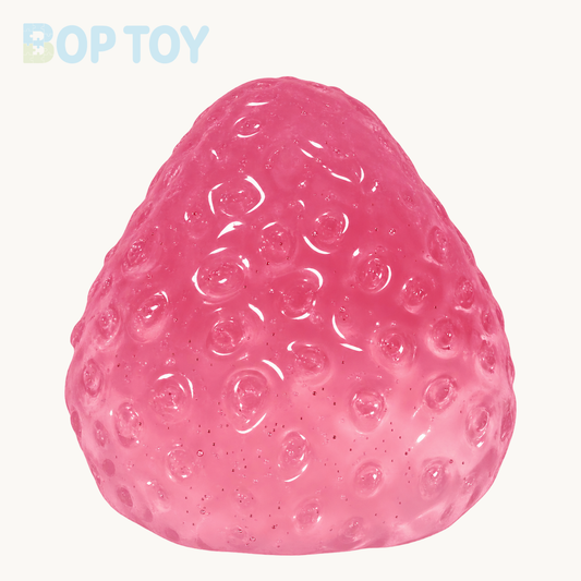 Pink Transparent Strawberry Taba Squishy Toy – Pink Transparent Strawberry – BOP TOY