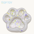 Snowflake Cat Paw Taba Squishy Toy – White & Pink – White – BOP TOY