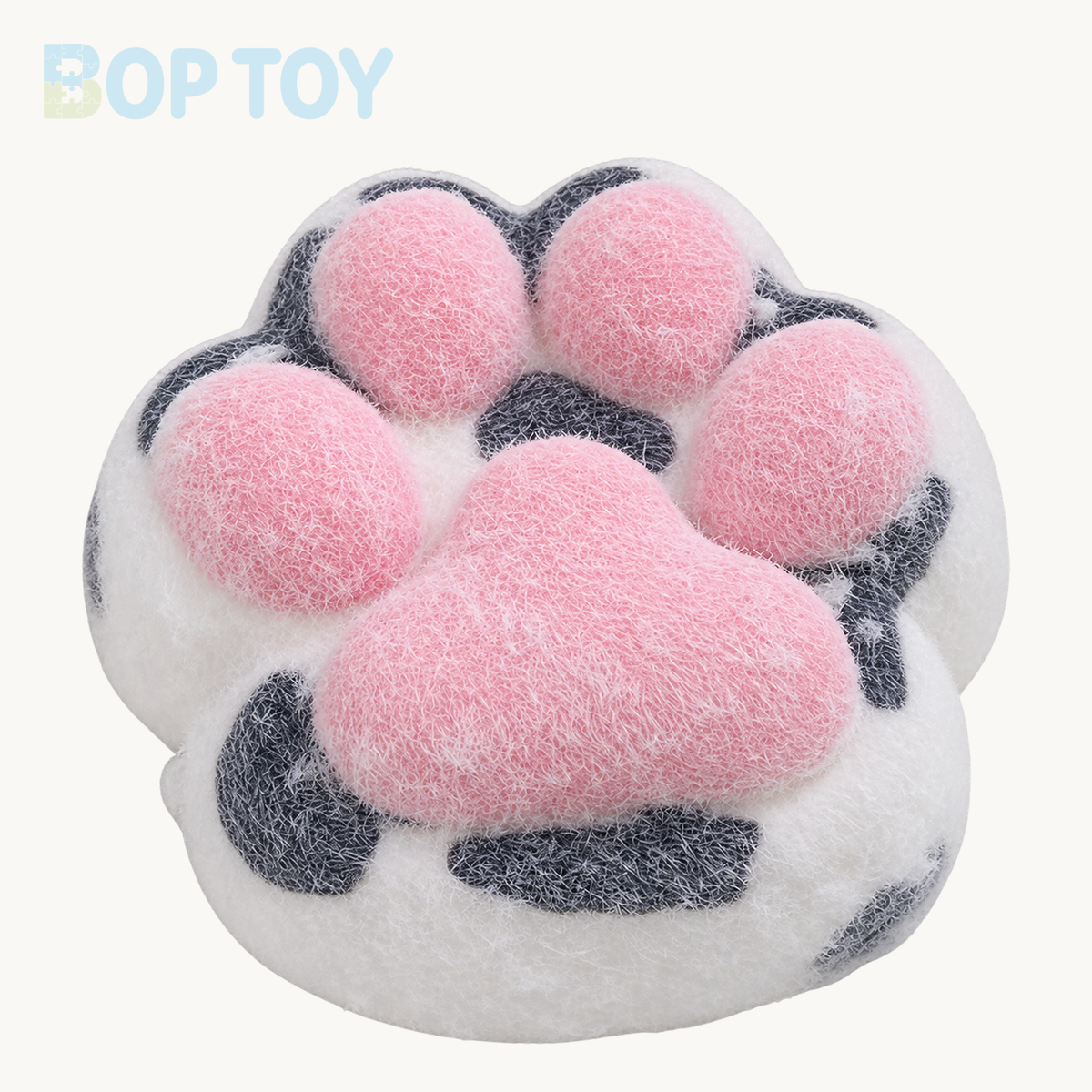 Large Pink Cat's Paw with Dot Taba Squishy Toy – 800g with flocking – BOP TOY