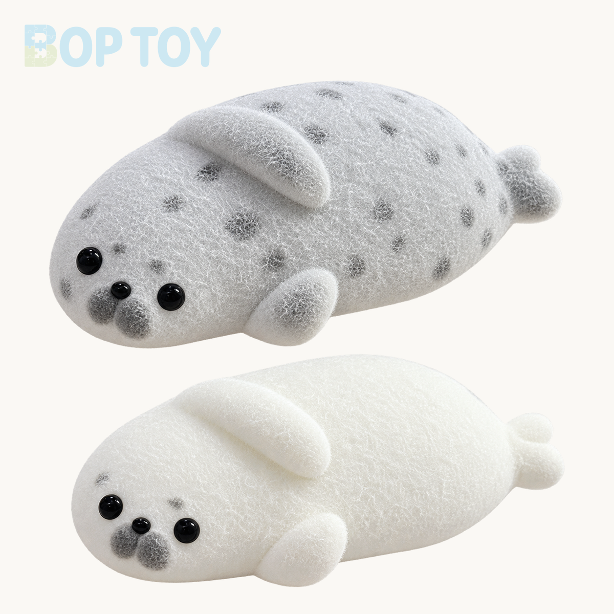 Baby Seal Taba Squishy Toy – 2pcs White & Grey – BOP TOY