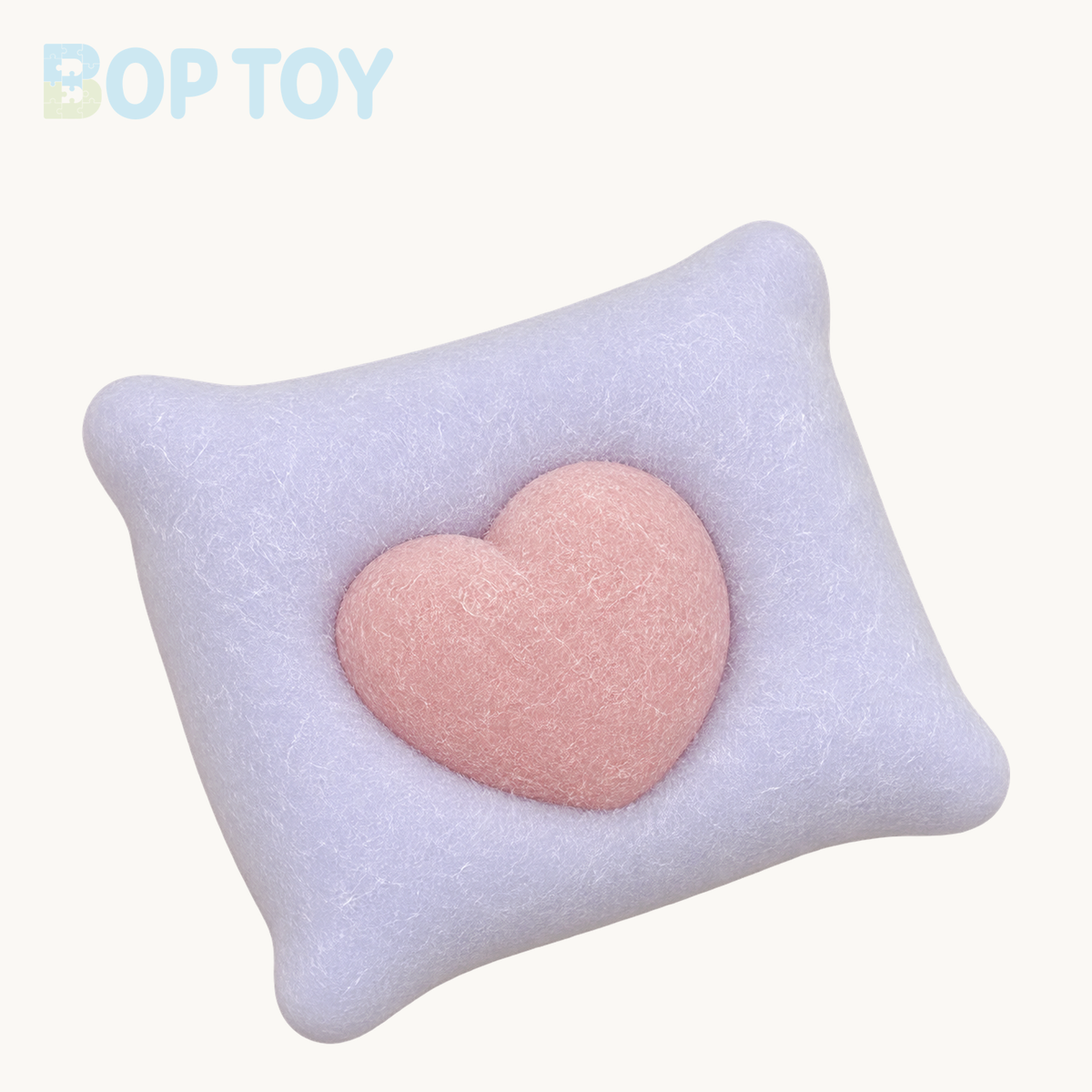 Flocked Heart Cushion Taba Squishy Toy – purple – BOP TOY