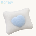 Flocked Heart Cushion Taba Squishy Toy – white – BOP TOY