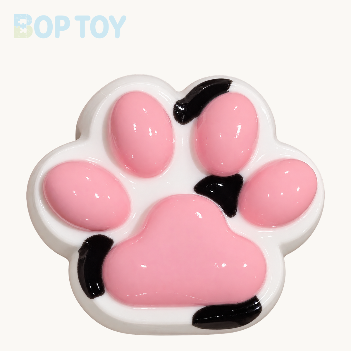 Black & White Heart Paw Taba Squishy Toy – Cat's Paw – BOP TOY
