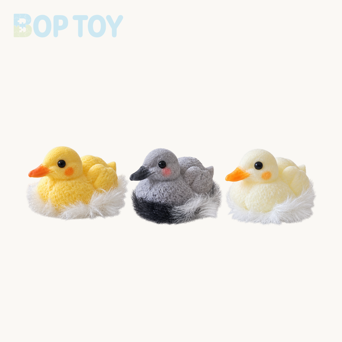 Duck Taba Squishy Toy – 3pcs Yellow & White & Grey – BOP TOY