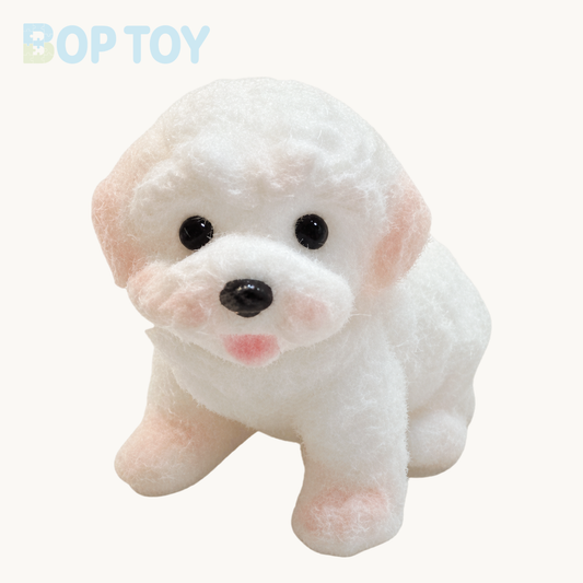 Super Mini Puppy Bichon Frise Taba Squishy Toy – white puppy – BOP TOY