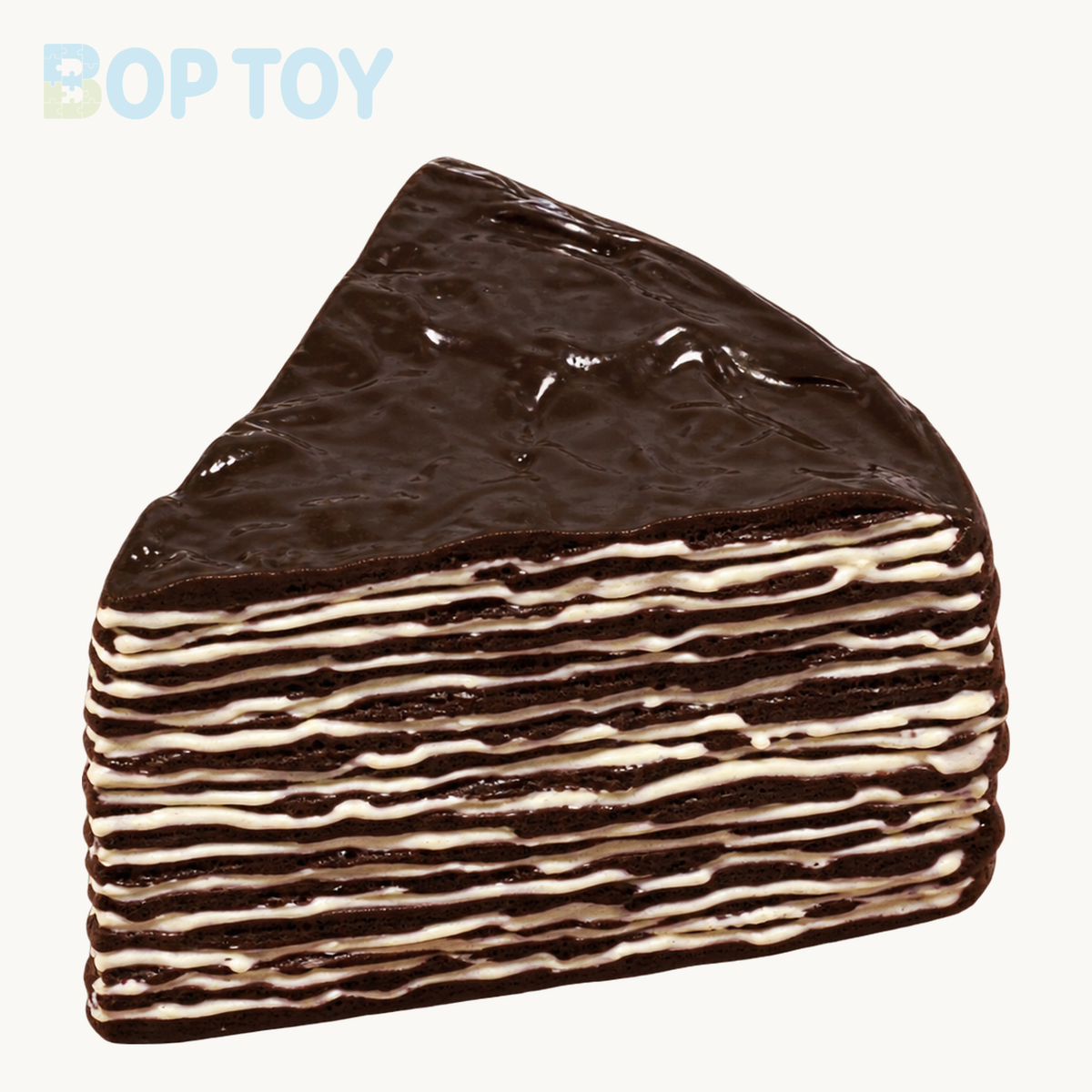 Layered Cake Slice Taba Squishy Toy – Chocolate – BOP TOY