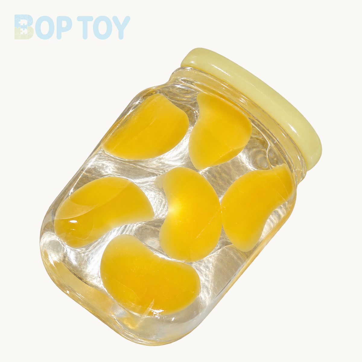 Clear Fruit Taba Squishy Toys – Mango, Strawberry, Peach & Grape – Mango – BOP TOY