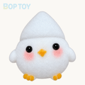 Fluffy Chick Taba Squishy Toy with Hat – White – BOP TOY