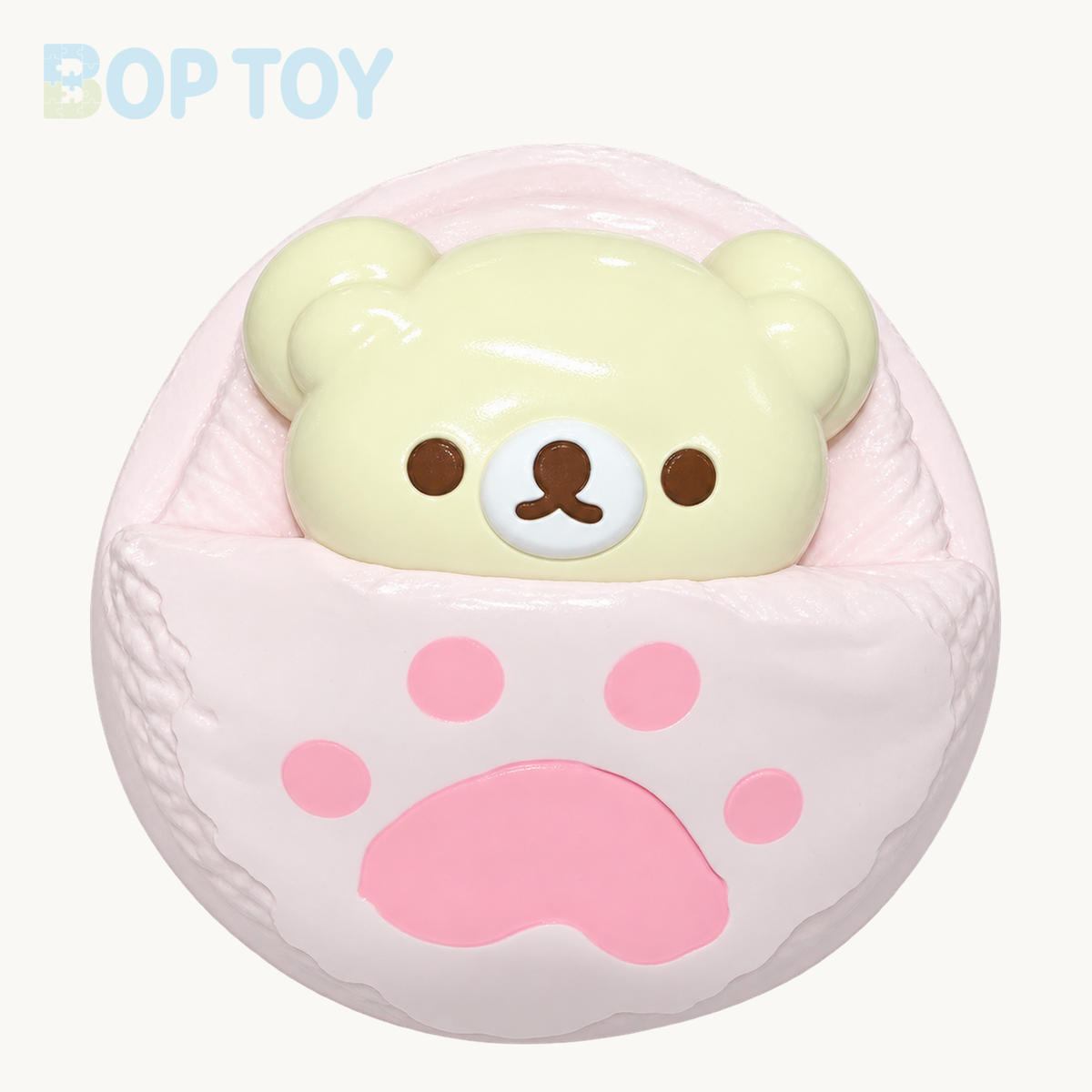 Sleeping Little Bear Taba Squishy Toy – Pink – BOP TOY