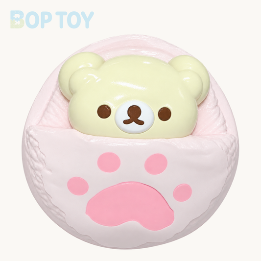 Sleeping Little Bear Taba Squishy Toy – Pink – BOP TOY