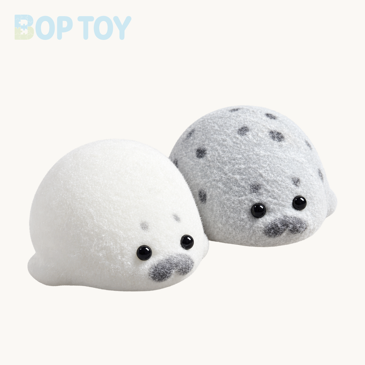 Small Baby Seal Taba Squishy Toy – 2pcs White & Grey – BOP TOY