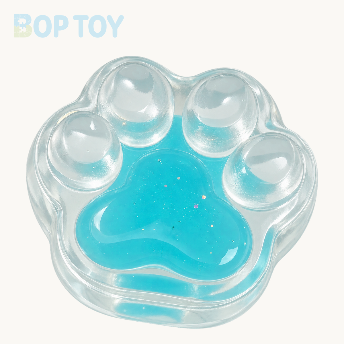 Transparent Cat's Paw Taba Squishy Toy – Blue – BOP TOY