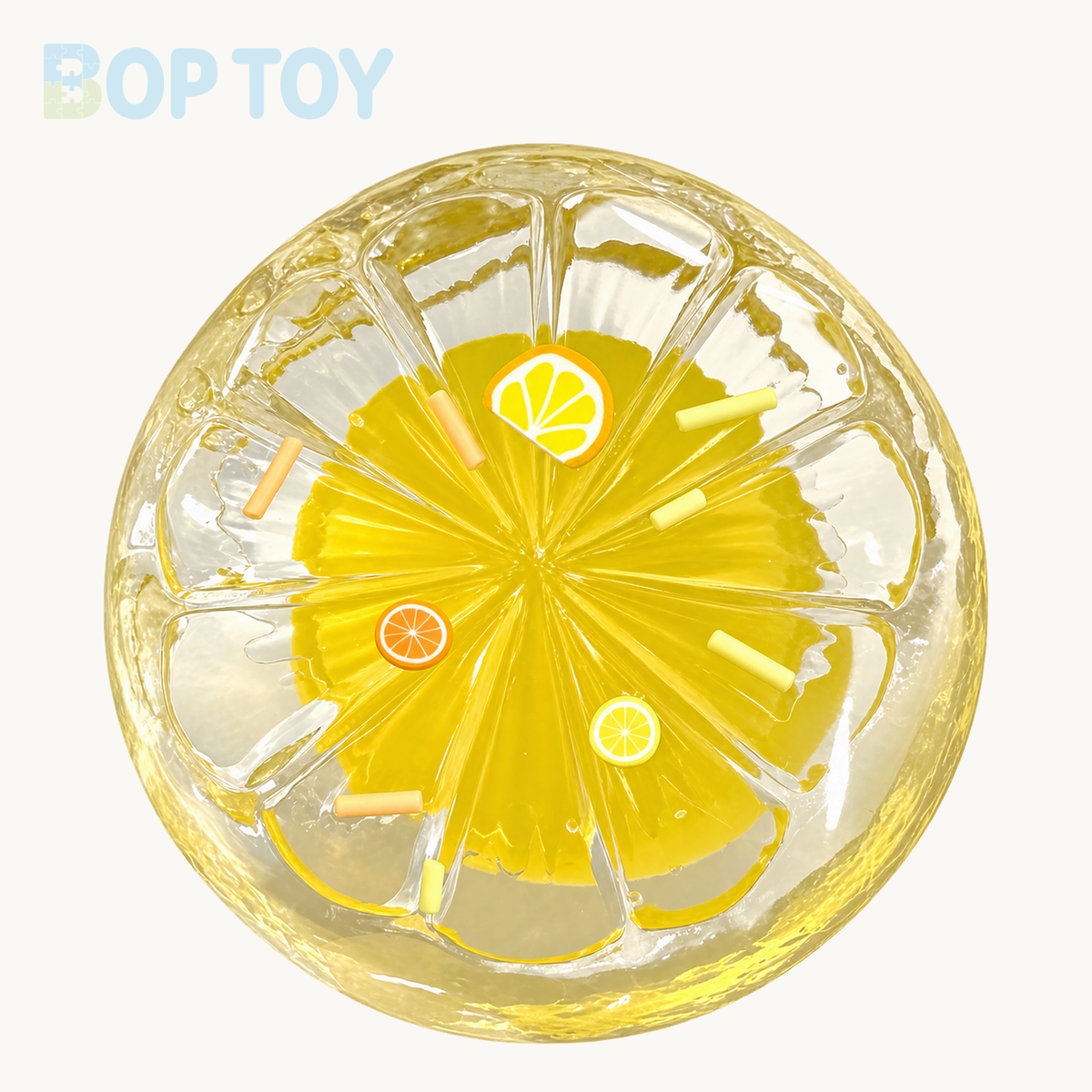 Transparent Grapefruit Taba Squishy Toy – Yellow – BOP TOY