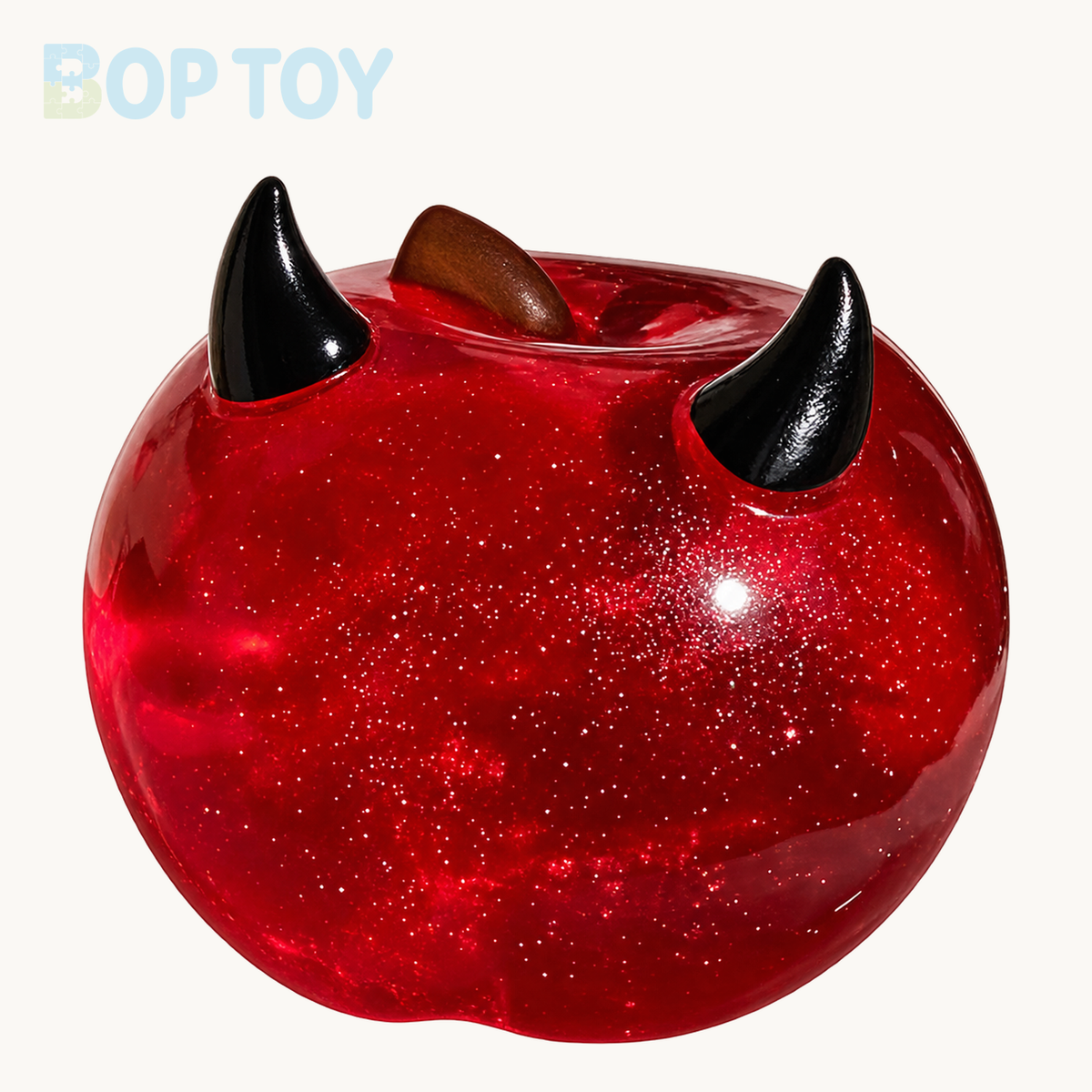 Clear Red Apple Taba Squishy Toy with Horns – Red Apple – BOP TOY