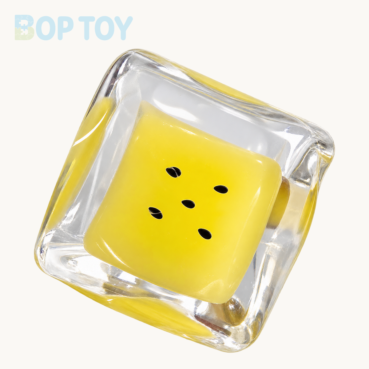 Transparent Watermelon Ice Cube Taba Squishy Toy – Yellow – BOP TOY